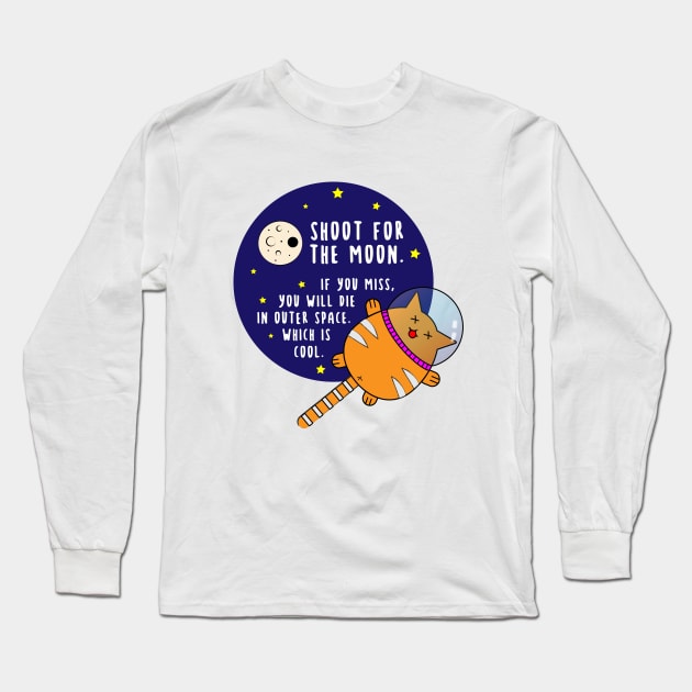 shoot for the moon Long Sleeve T-Shirt by Naive Rider